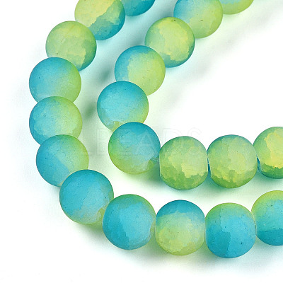 Crackle Glass Beads Strands GLAA-N009-10mm-10-1