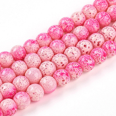 Transparent Baking Paint Glass Beads Strands DGLA-N009-8mm-01-1