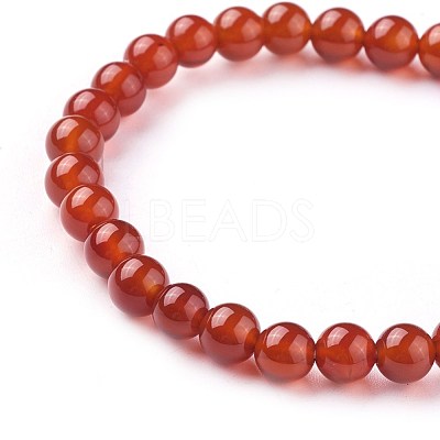 Natural Carnelian(Dyed) Beads Stretch Bracelets BJEW-F380-01-A10-1