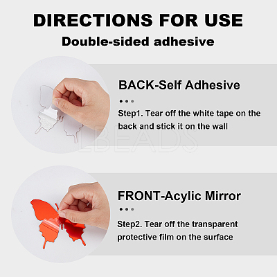 1 Set Plastic Mirror Wall Stickers AJEW-CN0001-65B-1