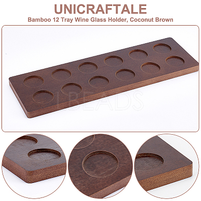 Bamboo 12 Tray Wine Glass Holder DIY-WH0430-912B-1