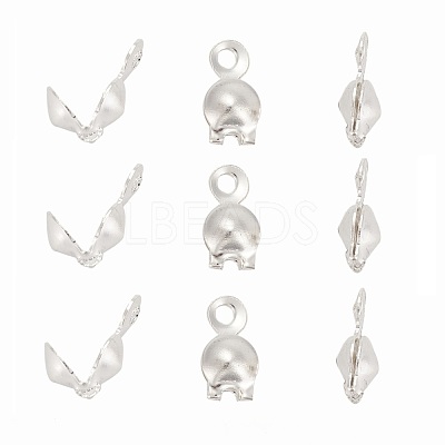 150pcs Silver Color Plated Iron Bead Tips X-E037Y-S-1
