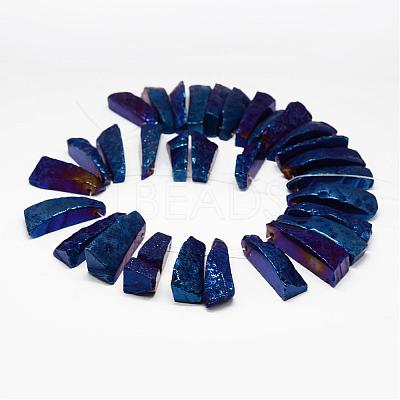 Electroplated Natural & Dyed Agate Bead Strands G-N0169-001D-1