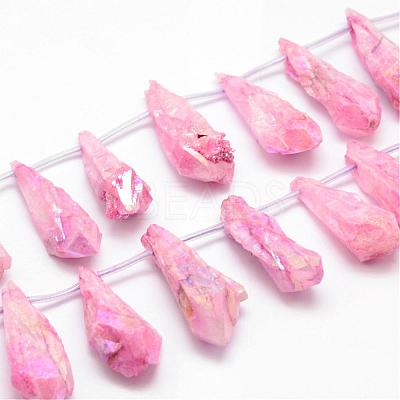 Electroplated Natural Quartz Crystal Beads Strands G-G890-A-06-1
