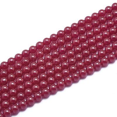 Lab Grown Red Corundum Beads Strands G-D0003-C21-1-1