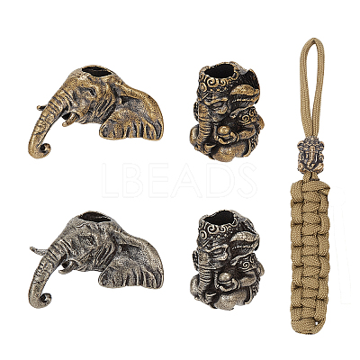 4Pcs 4 Style Brass EDC European Beads FIND-NB0005-02-1
