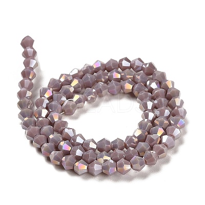 Opaque Solid Color Electroplate Glass Beads Strands GLAA-F029-P4mm-A13-1
