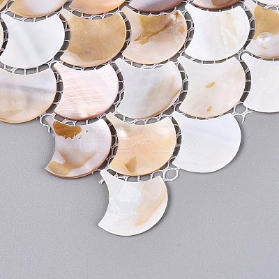 Natural Freshwater Shell Mosaic Tile Cabochons SHEL-Q029-03-1