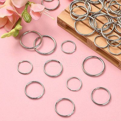 60Pcs 3 Styles Iron Split Key Rings IFIN-YW0003-34-1