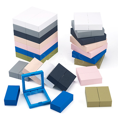 3 Bags 3 Styles Square Transparent PE Thin Film Suspension Jewelry Display Box CON-TA0001-38C-1