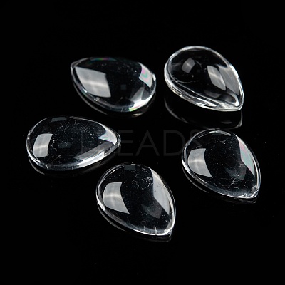 Transparent Teardrop Glass Cabochons GGLA-R024-18x13-1
