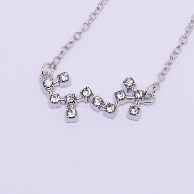 Alloy Rhinestone Pendants Necklaces NJEW-WH0007-02J-1