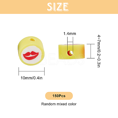 Handmade Polymer Clay Beads Strands CLAY-SC0001-26-1