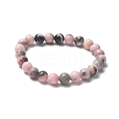 Natural Zebra Jasper Bead Stretch Bracelets BJEW-K212-B-035-1