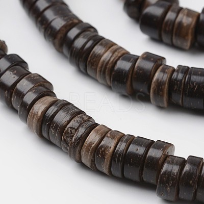 Dyed Natural Coconut Disc Bead Strands X-COCB-O003-07E-1