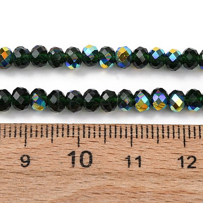 Electroplate Transparent Glass Beads Strands EGLA-A046-01A-06-1
