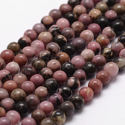 Natural Rhodonite Beads Strands X-G-D840-59-4mm-1