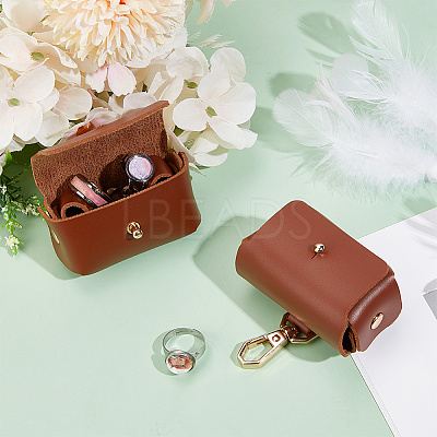 Imitation Leather Wedding Ring Storage Case with Alloy Clasps for Pet AJEW-WH0542-85-1