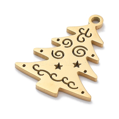 Christmas Theme 304 Stainless Steel Pendants STAS-R003-04G-03-1