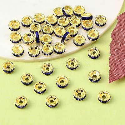 Brass Rhinestone Spacer Beads RB-A014-Z6mm-05G-1