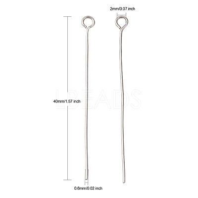 Tarnish Resistant 304 Stainless Steel Eye Pin STAS-E013-0.6x40mm-1