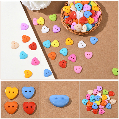 1 Bag 2-Hole Resin Buttons BUTT-SP0001-19B-1