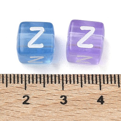 Spray Painted Transparent Acrylic Beads MACR-K365-07Z-1