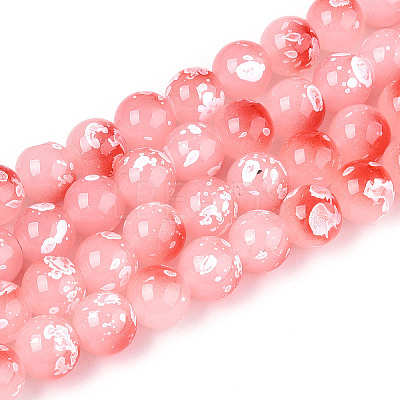 Baking Paint Glass Beads Strands DGLA-N015-10mm-03-1