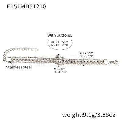 304 Stainless Steel Chain Bracelets FS-WGBD21A-02-1