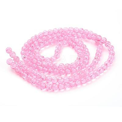 Spray Painted Crackle Glass Beads Strands CCG-Q001-6mm-02-1
