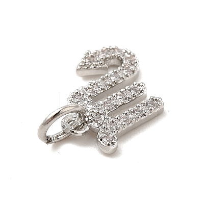 Brass Micro Pave Cubic Zirconia Charms KK-E077-02P-10-1