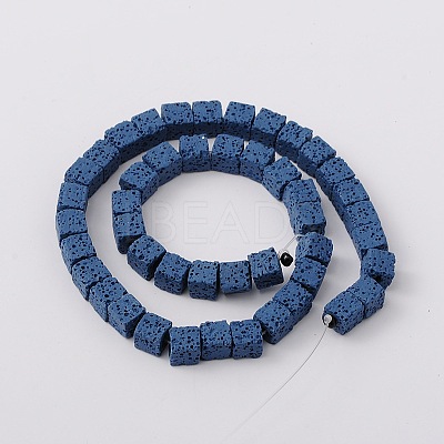 Synthetic Lava Rock Bead Strands G-N0104-8mm-21-1