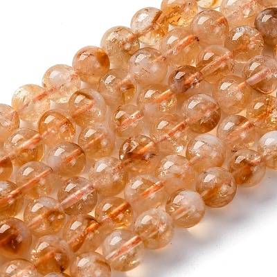 Heated Natural Citrine Bead Strands G-P466-01C-01-1