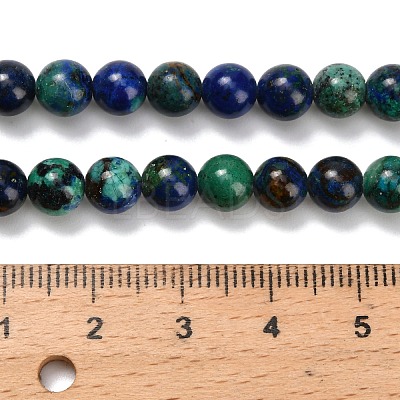 Natural Azurite Beads Strands G-Z110-C02-6mm-1