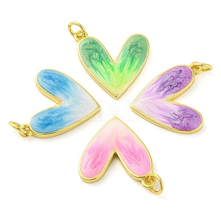 Brass Enamel Pendants KK-S401-16G-B-1