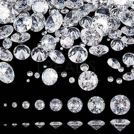 160Pcs 8 Styles Cubic Zirconia Cabochons ZIRC-PH0001-52-1