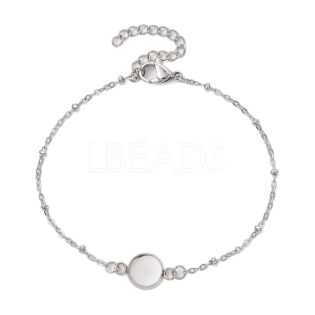 304 Stainless Steel Round Cabochon Setting Bracelets BJEW-JB11092-02-1