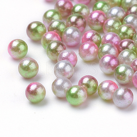 Rainbow Acrylic Imitation Pearl Beads OACR-R065-5mm-A08-1