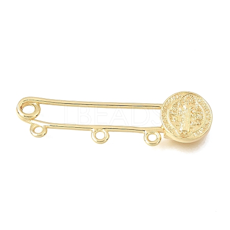 Saint Benedict Brass Safety Pins Brooch Findings LS-KK-E802-41A-G-1