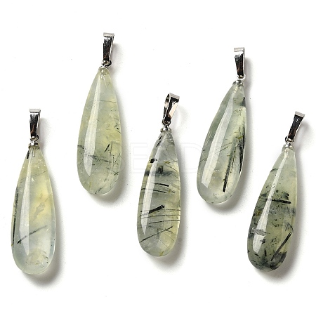 Natural Prehnite Pendants G-Q192-07P-01-1