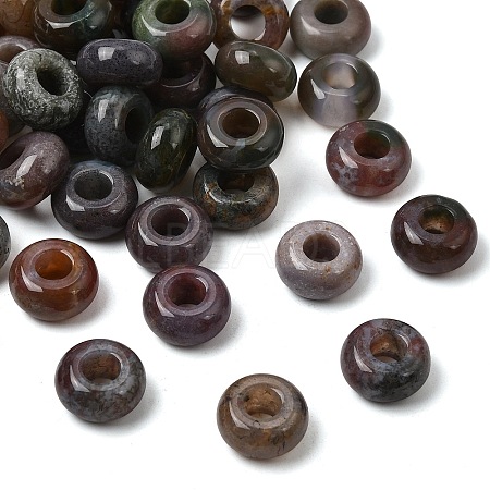 Natural Indian Agate European Large Hole Beads G-Q442-02-1