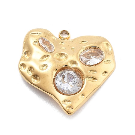 304 Stainless Steel Rhinestone Pendants STAS-R155-035F-G-1