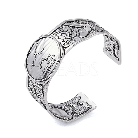 Constellation Alloy Open Cuff Bangles for Women Men BJEW-C064-01AS-02-1