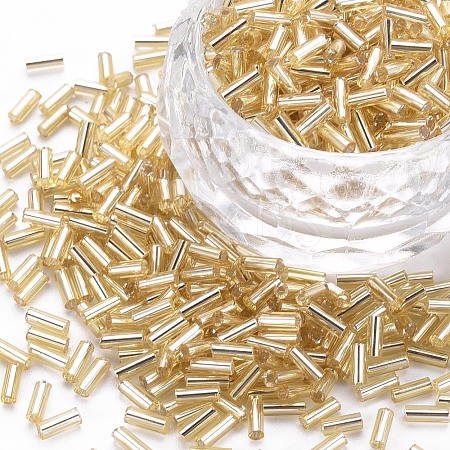 Plated Glass Bugle Beads SEED-S046-01A-22-1