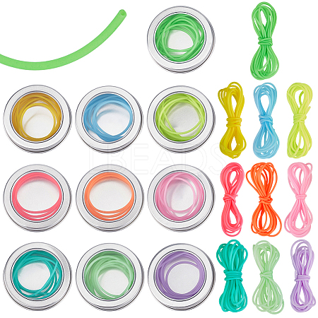 10Pcs 10 Colors Hollow Pipe PVC Tubular Synthetic Rubber Cord DIY-BC00003-1