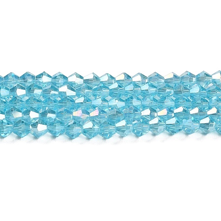 Transparent Electroplate Glass Beads Strands EGLA-A039-T3mm-B20-1