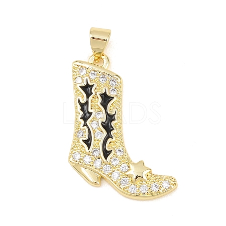 Brass Micro Pave Cubic Zirconia with Enamel Pendants KK-Z145-02G-1