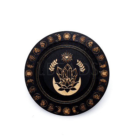 Flat Round Wood Bracelet Display Trays PAAG-PW0009-01C-1