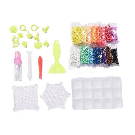 DIY 15 Colors 3000Pcs 4mm PVA Round Water Fuse Beads Kits for Kids DIY-Z007-51-1