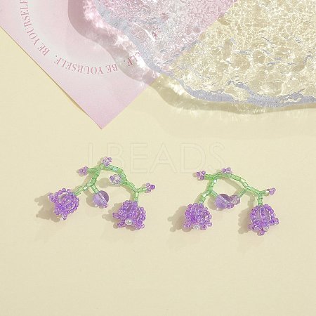 Beaded Flower Charms PW-WG70583-06-1